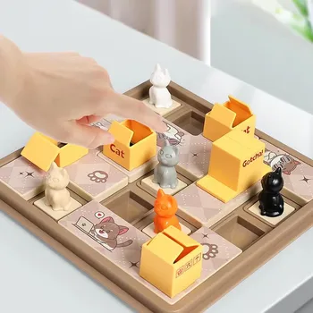 Kids Cat Express Box Board Puzzle Logic Game Education Learning Toy Children Training Spatial Planning Family Party Game 1