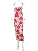 Robe mi-longue à imprimé Floral pour femmes, moulante, fête, plage, vacances, Streetwear, vêtements d'été, vente en gros d'articles pour les affaires, 2023 5
