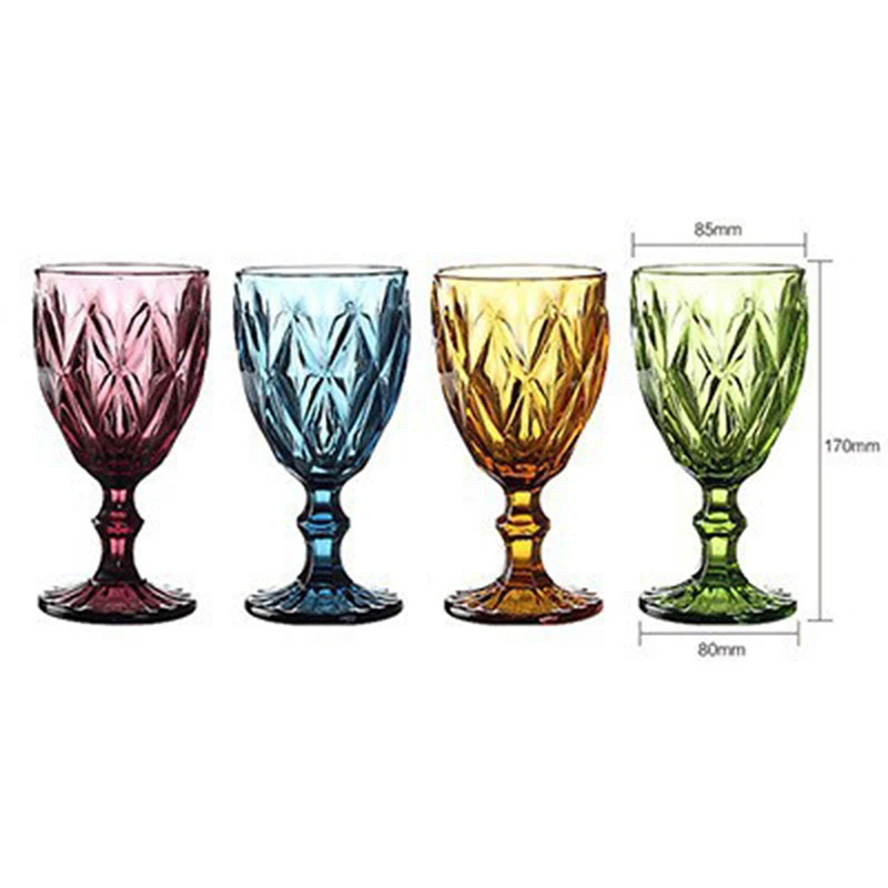 Retro Imitation Glass European Plastic Wine Glass Wine Goblet Retro Red Goblet Carved Embossed Juice Water