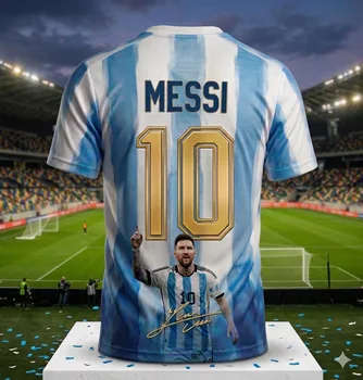 Kids Unisex Messi #10 Football Soccer Jersey T Shirt Breathable Quick Dry Children Sportswear Training Fan Commemorative Tee 1
