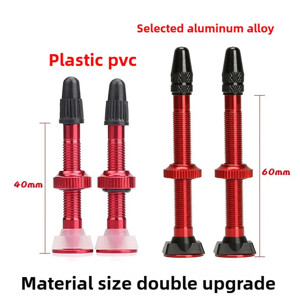 Premium MTB and Road Bike Tubeless Valve Nozzle with Tire Plugs - Presta, 40mm & 60mm Options