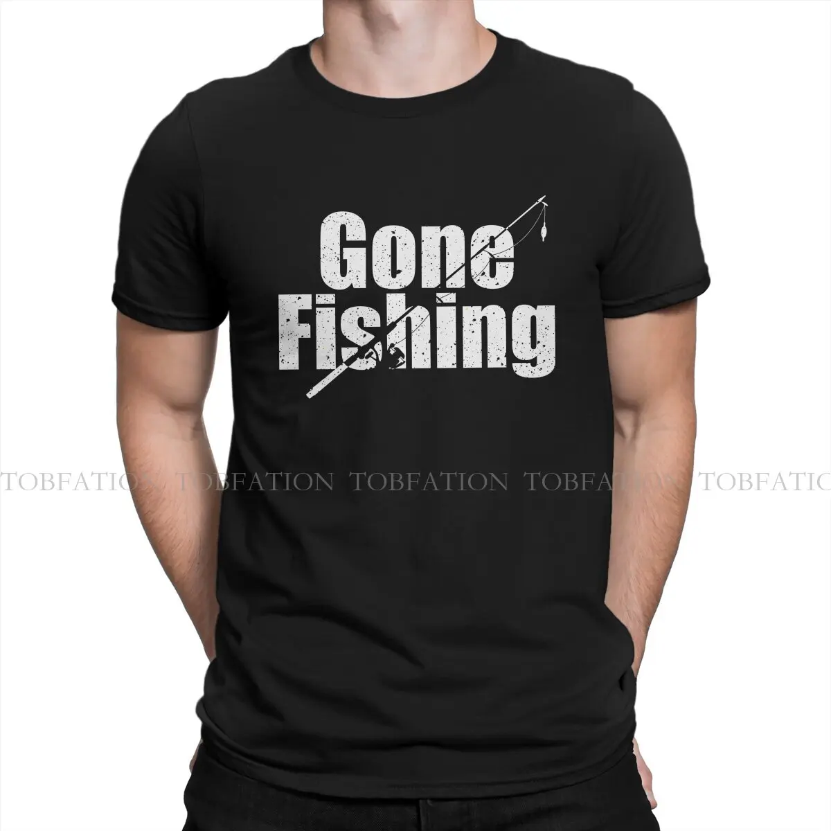 

Gone Fishing Newest TShirts Fly Fishing Men Harajuku Pure Cotton Tops T Shirt Round Neck Oversized