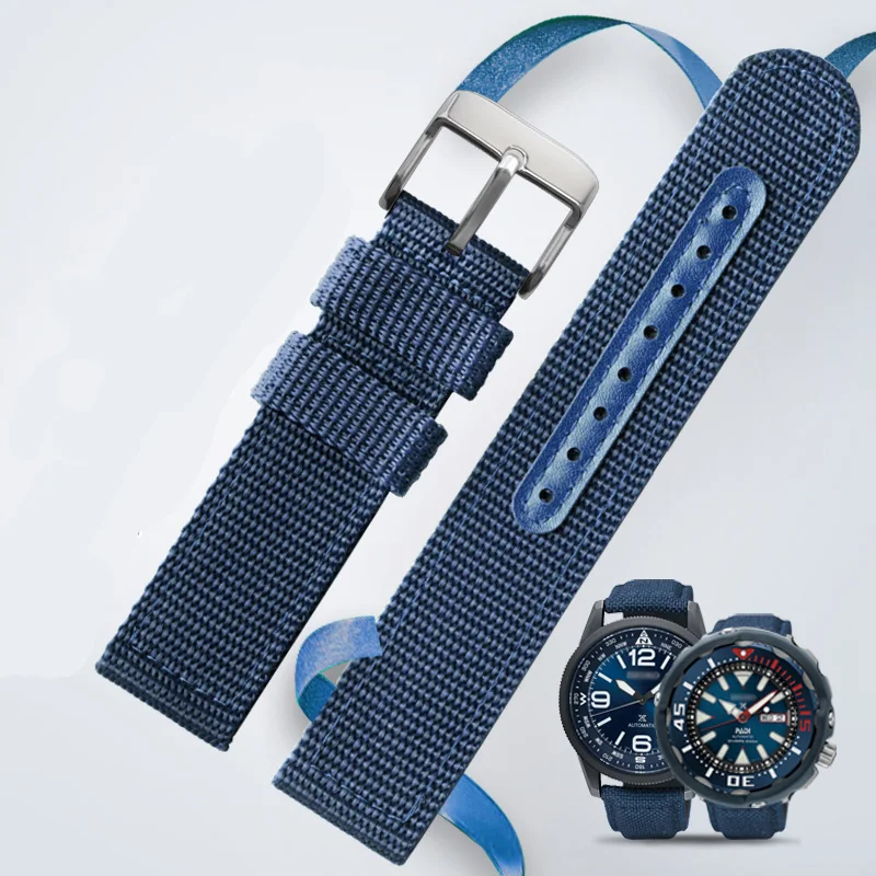 Weave Nylon Watch Band For Seiko Military SNK789 Canvas Watch
