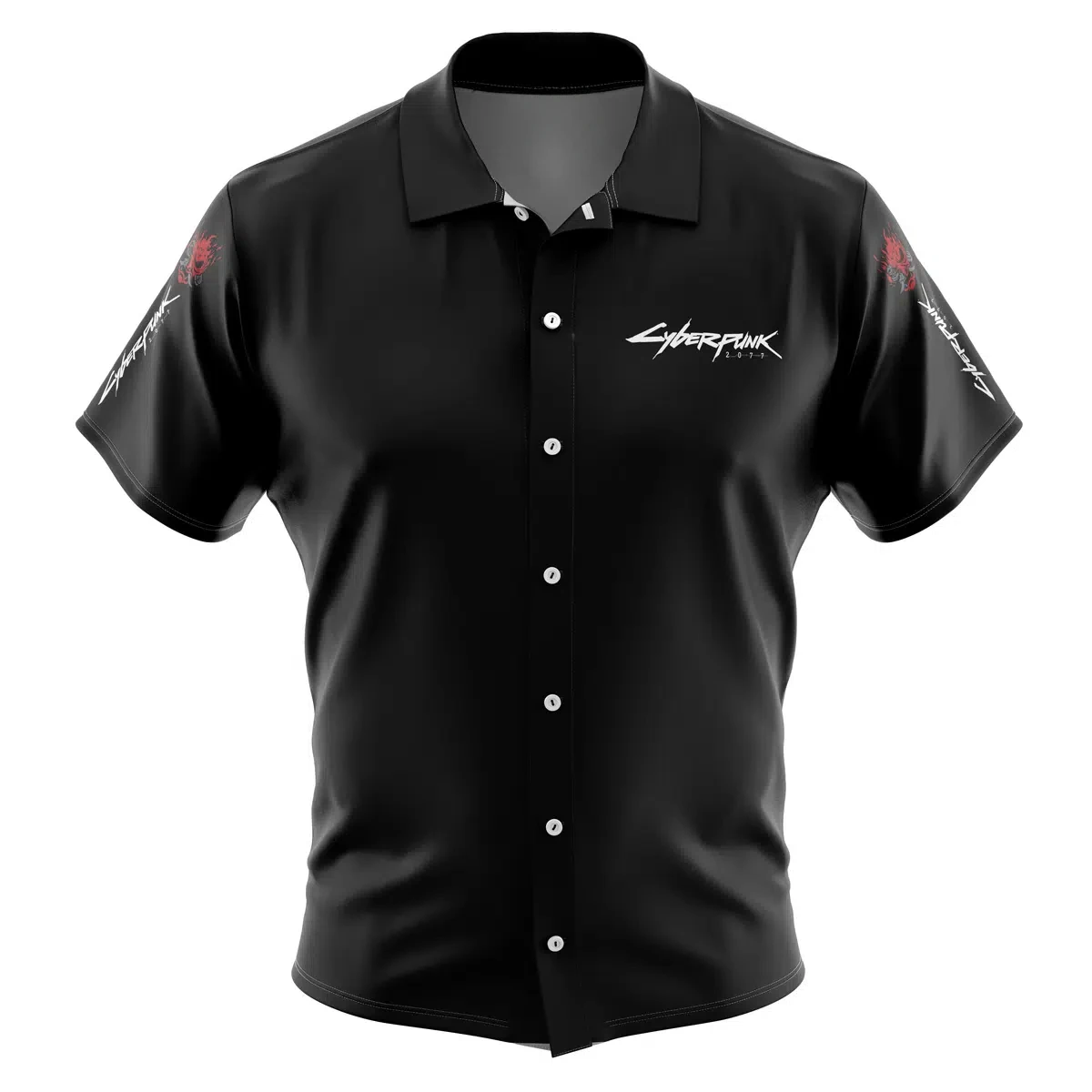 Men Johnny Silverhand Cyberpunk Button Up Hawaiian Shirt Fashion Trend Breathable Loose Versatile Casual Sports Summer