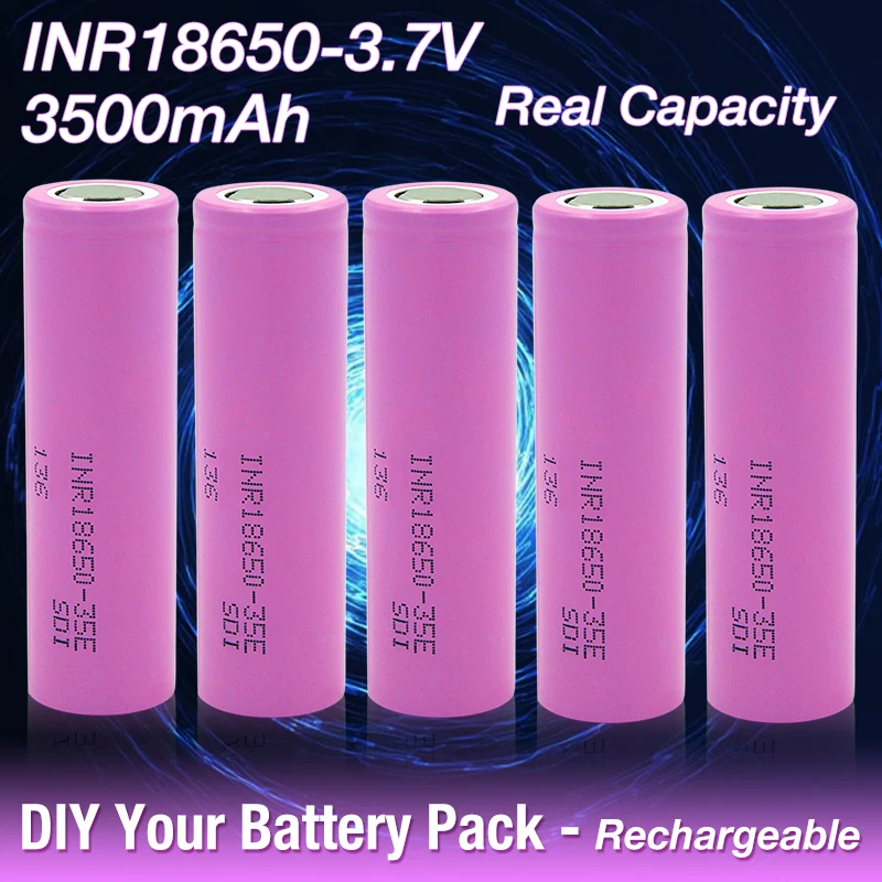 Capacità Reale Batteria Ricaricabile Ad Alta Corrente 25A Inr18650 3.7V 3.5Ah Al Litio 18650 35E Per Batterie Per Utensili Per Torce Samsung