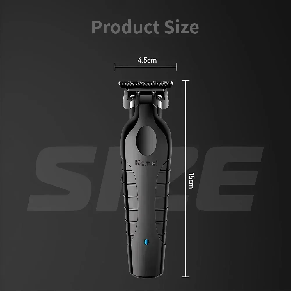 Kemei 2299 Barber Cordless Hair Trimmer 0mm Zero Gapped Carving Clipper Detailer Professional Electric Finish Cutting Machine 5