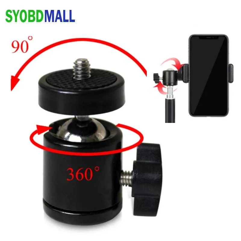 Tripod Ball Head Mini Ball Head 1/4 Hotshoe Mount Adapter 360 Degree Swivel Aluminum Tripod Ballhead for gopro dv DSLR Light Camrea Stand
