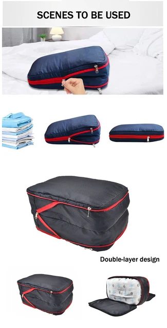  YYDSLEE Cubos de equipaje de compresión para viaje, bolsas  organizadoras de maleta, juego de 7 bolsas de viaje expandibles,  organizador para equipaje, bolsas de compresión, artículos esenciales de :  Ropa, Zapatos