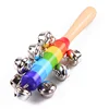 Colorful Rainbow Hand Held Bell Stick Wooden Discussion Musical Toy for Adult KTV Party Kids Game Gift 4