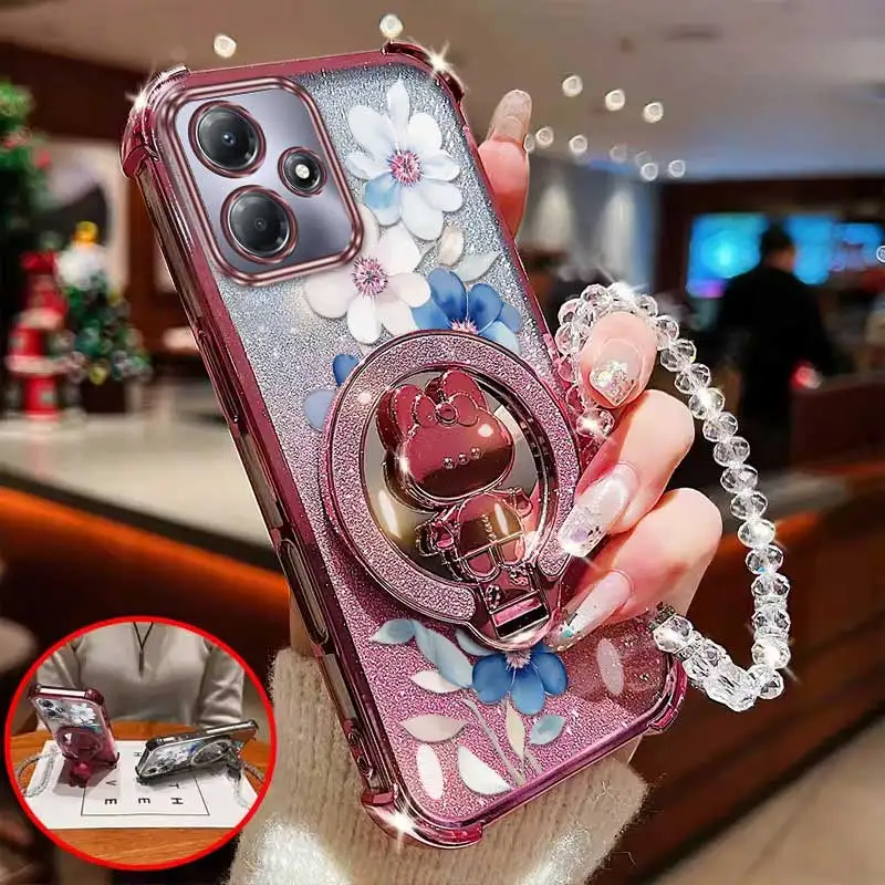 3-Piece Floral Phone Case Set with Lanyard and Stand