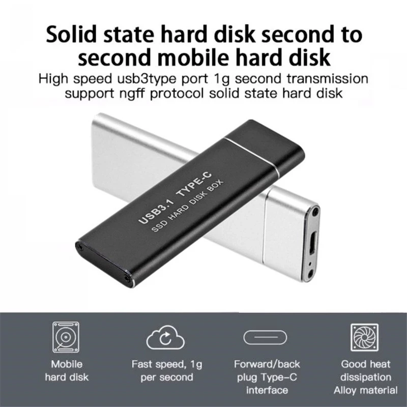 Hard Drive Enclosure USB 3.1 to M.2 SSD