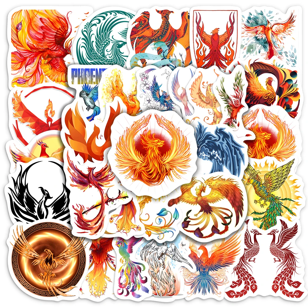 

Cool Phoenix Animal Stickers for Laptop Luggage Skateboard Refrigerator Graffiti Decals Kids Toy Aesthetic Decals PVC Waterproof