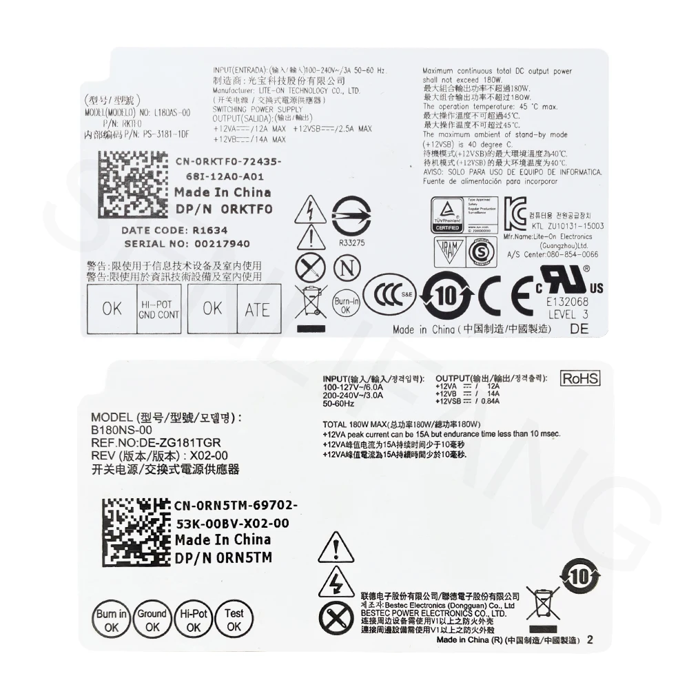 Fonte de Alimentação para Dell Optiplex 8pin L180as00 Ps31811df 5xv5k B180ns-00 0rn5tm B180as-01 0rn5tm B180as-01 - Imagem 2