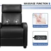 Living Room Massage recliner Adjustable PU leather recliner Home Theater seat Modern adult single sofa with footstool, black 5