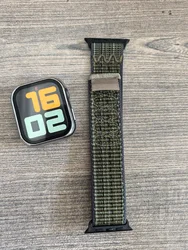Premium Nylon Loop Watch Strap Bracelet - Universal Fit, Multiple Sizes - 42 44 45 49 S10 - 46MM (14 green with gray)