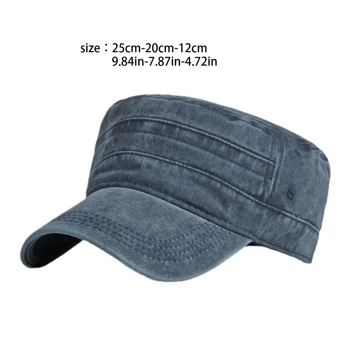 1pc Casual Flat Cap Men's Military Hats for Men Spring and Summer Sun Hat Wash Old Black Gray Caps