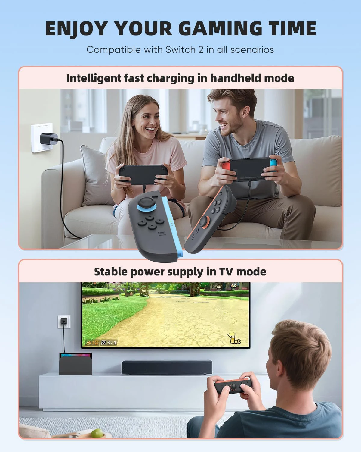 Nintendo Switch 2 60W Type C Fast Charger