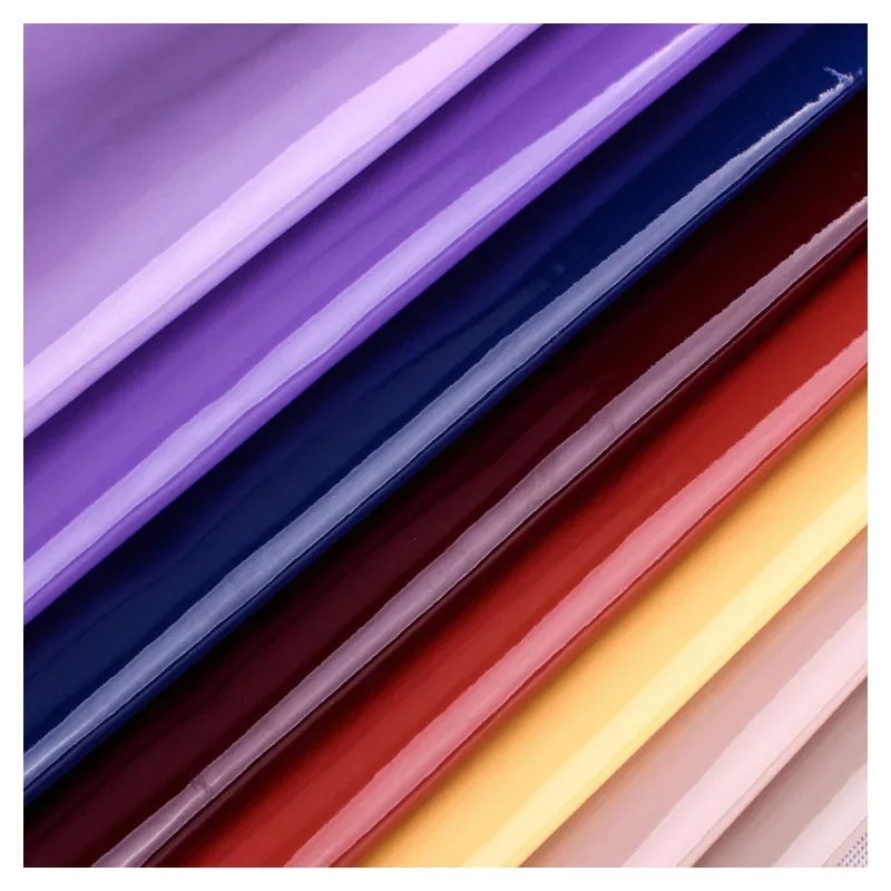 Soft Hard PU Leather Caviar Pattern Mirror Surface Fabric for Bag Packaging Decorative Leather Material Elastic Painted