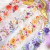 50mm*2m Flowers Tapes Roll PET Aesthetic Stationery DIY Scrapbooking Collage Junk Journal Craft Decor Tapes 3