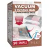 Vacuum Storage Bags 10 Small, Space Saver Seal Bags for Clothing Blankets Comforters Pillows Bedding Travel Luggage Carry-On