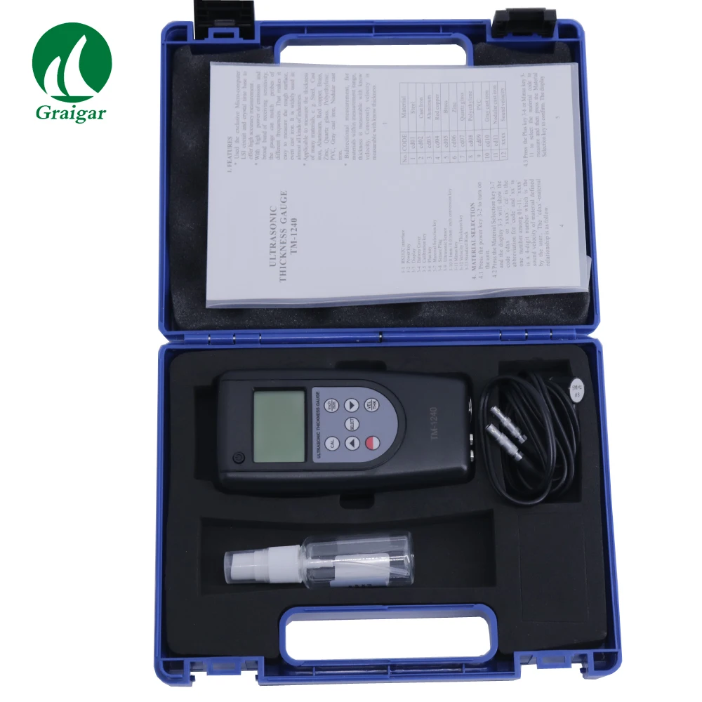 

TM-1240 Ultrasonic Thickness Meter Thickness Gauge Tester Range 0.75~400mm