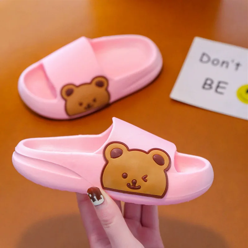 extra wide children's shoes 2022 Children's Beach Slippers For Boys Girls Home Shoes Summer Thick Flip Flops EVA Soft Pillow Slides Ourdoor Bear Slippers children's sandals near me Children's Shoes