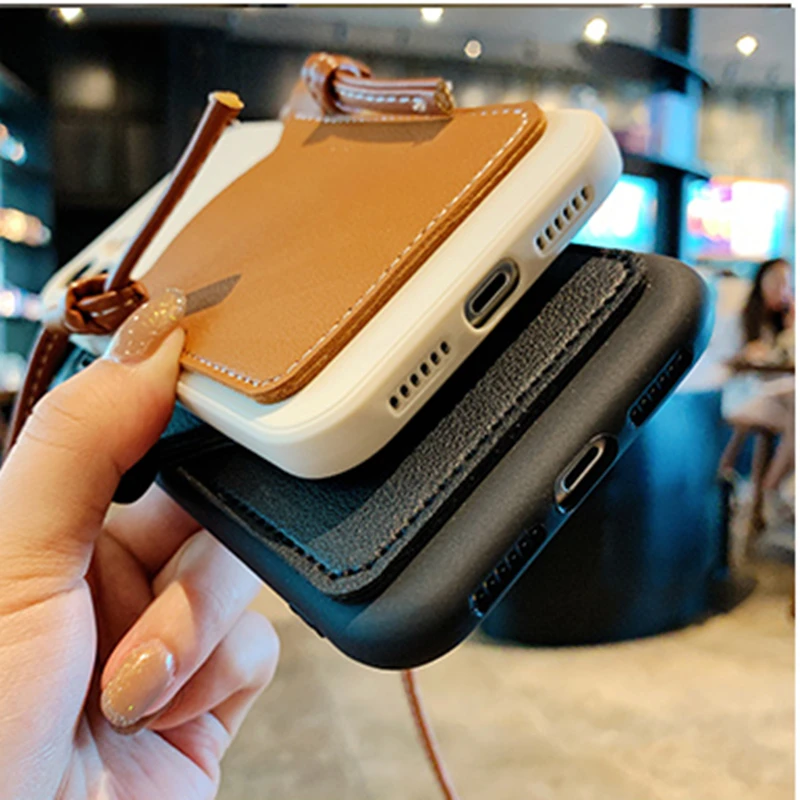 Luxury Personalise Letters Leather Flip Mirror Card Holder Crossbody Case  For iPhone 13 Pro Max 12 11 X XS XR 7 8 Plus SE3 Cover - AliExpress