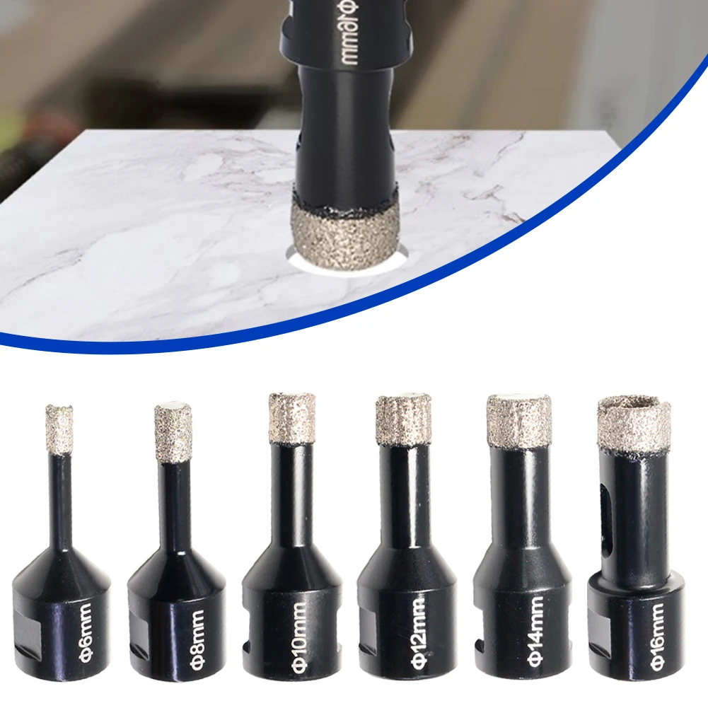 6-16mm M14 Hole Opener Diamond Drill Bit Tile Marble Concrete Drill For Grinder Black Silver Tool  Accessories 1pc 6 16mm m14 brazed diamond drill bits hole saw opener cutter tile marble concrete drilling for grinder power tools accessory