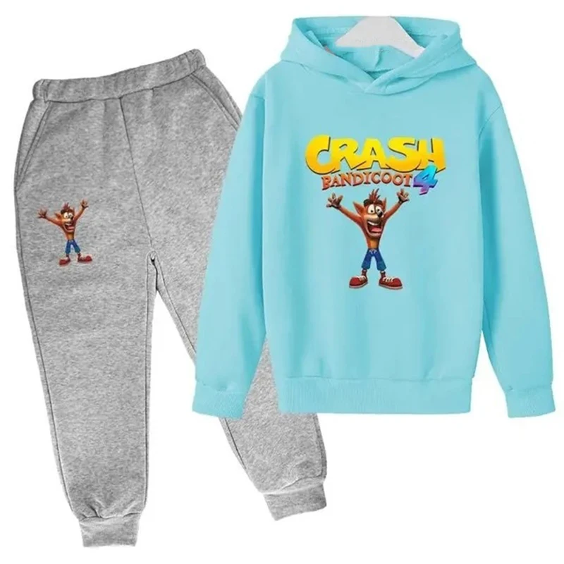 

Spring and Autumn Children's Sweater Hoodie Set 2-12 Year Old Casual Fashion Printed Anime Large Children's Sports Top+Pants