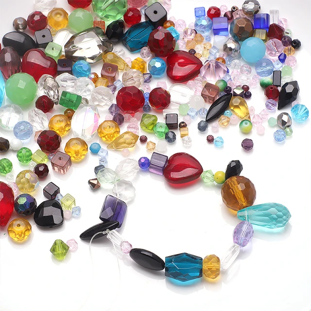 Mixed Lot Of Glass Beads For Jewelry Making Different Sizes And