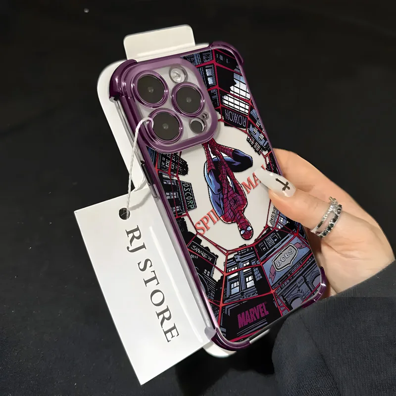 Cool Red S-Spider-Mans Net Plating Anti-Fall Phone Case