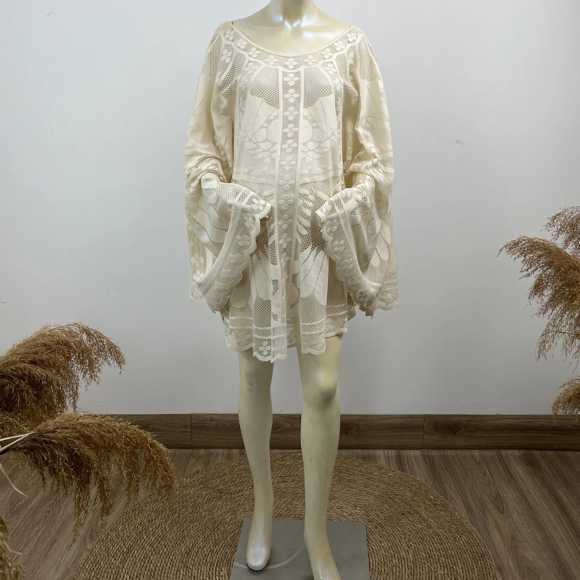 

Don&Judy Boho Maternity Dresses Photography Props Floral Boat Neck Gown Pregnant Woman Baby Shower Party Photo Shooting Clothing