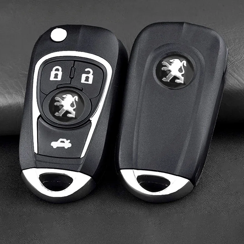 푸조 508 308 3008 307 207 208 2008 306 406 4008 5008 206 408 407 301용 14mm 알루미늄 자동차 키 장식 스티커 데칼 3개