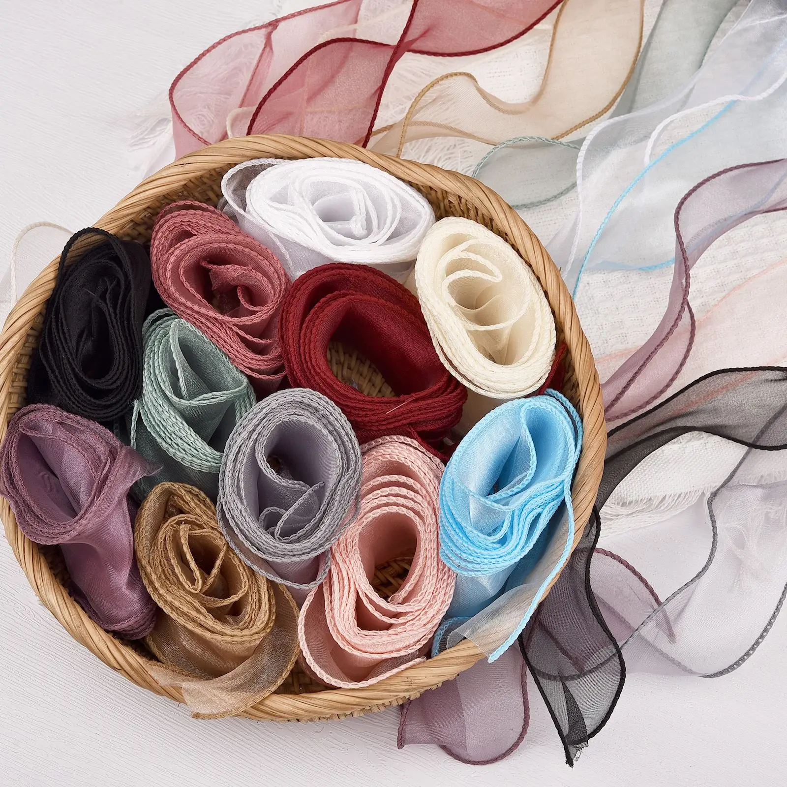 Nastro di raso,nastro for creazione di regali, nastro di organza trasparente, nastro di chiffon trasparente for confezioni regalo, decorazioni floreali, nuziali, fiocchi, rosso vino ( Color : Peach Po