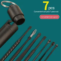 6PCS Ear Cleaner Wax Removal Tool Earpick Sticks Earwax Remover Curette Ear Pick Cleaning Ear Cleanser Spoon Health Care Earpick