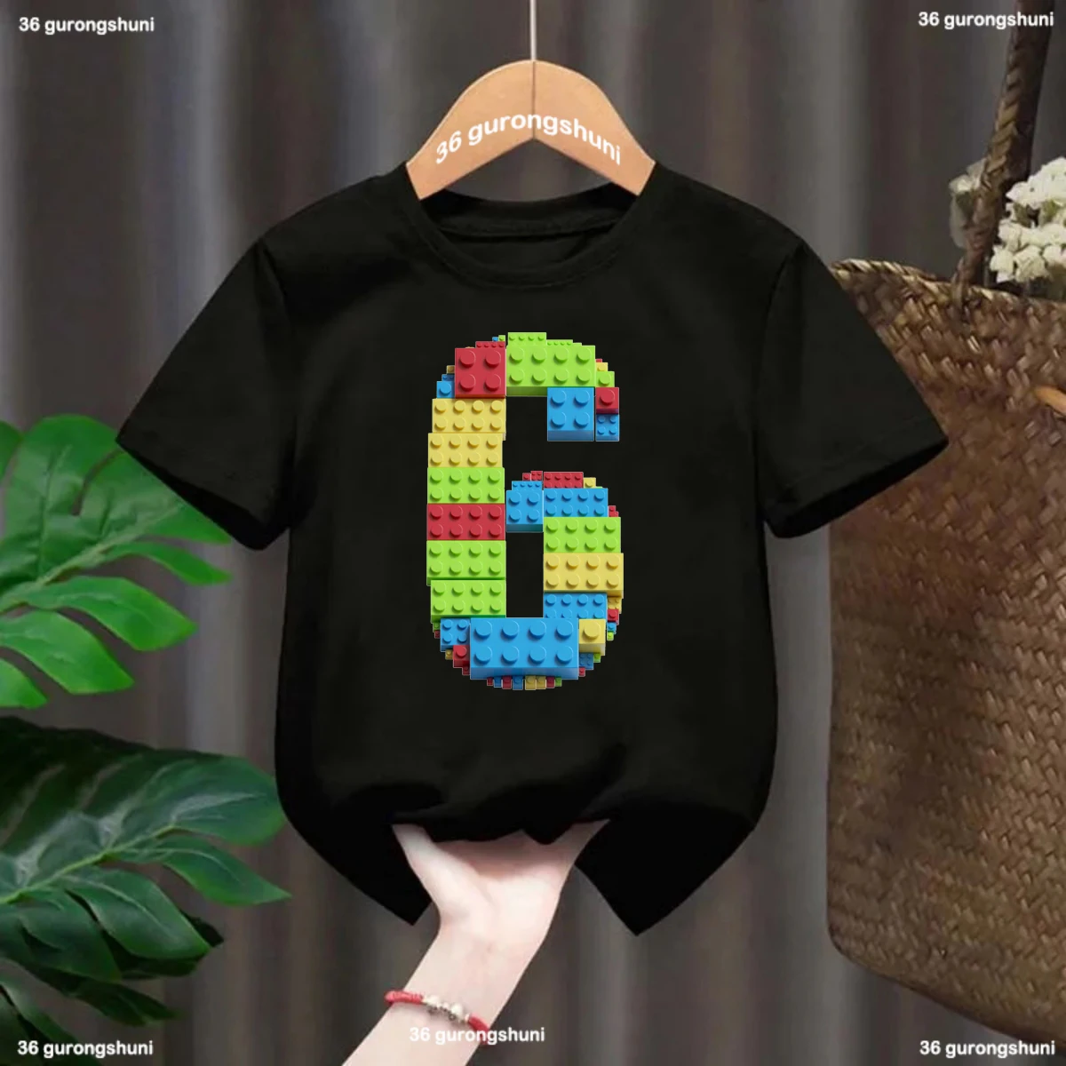 소년 빌딩 블록을위한 재미있는 티셔츠 생일 디지털 인쇄 Tshirt 사용자 정의 이름 귀여운 아이 옷 흰색 Tshirt 탑스