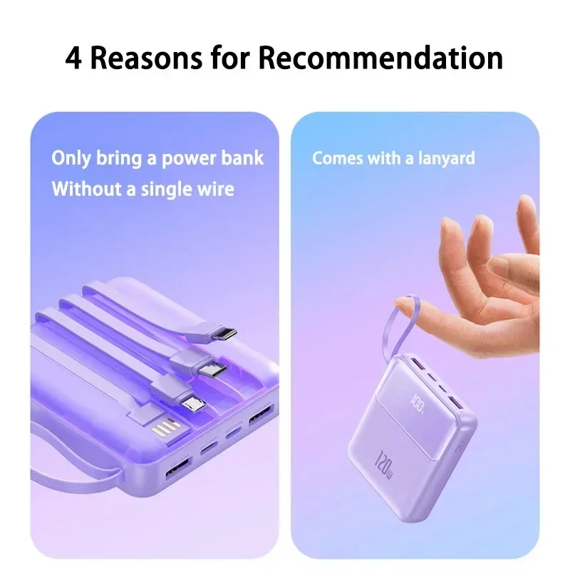 50000mAh Portable Power Bank 120W Fast Charging Mobile Power External Battery PowerBank for IPhone Samsung - 6