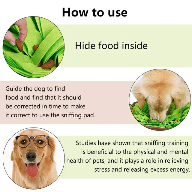 Pet Snuffle Mat for Dogs, Interactive Feed Game for Boredom, Encourages Natural Foraging Skills for Cats Dogs Bowl Travel Use 2