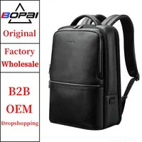 BOPAI Wholesale High End Bsci Bopai Business Cowhide Anti Theft 15.6 Inch Laptop Usb Charging Custom Luxury Men Real Leather Bac 1
