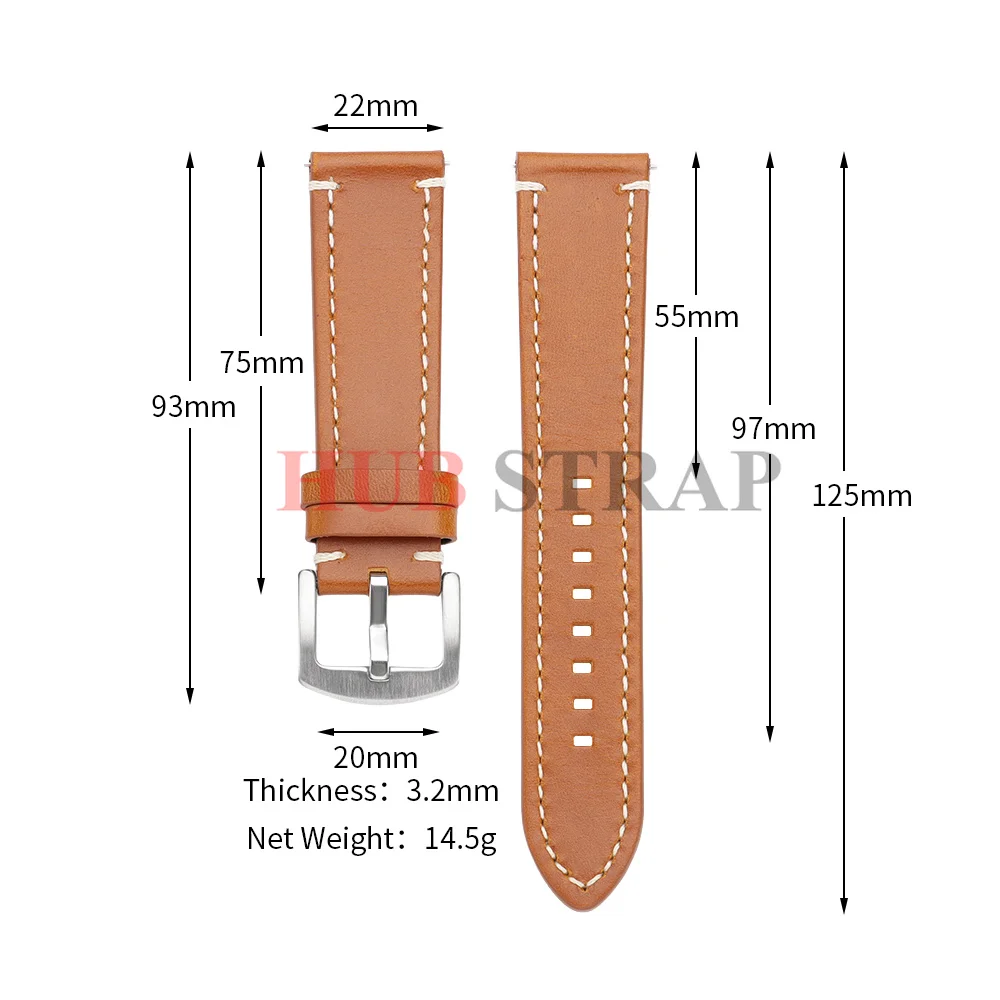 Vintage Stitching Genuine Leather Watchband - Universal Sport Strap with Accessories