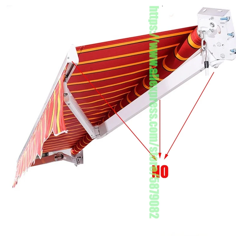 Terrace Cover Retractable Awning Replacement Fabric RV Polyester Striped Patio Canopy 280x200cm