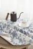 Floral Linen Cotton Tablecloth With Tassel retro nappe de table Table Cover round Dining Table Cover Tea Table Cloth Tafelkleed 4