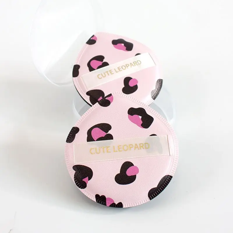Cotton Leopard Print Makeup Sponge for Dry Wet Beauty Application