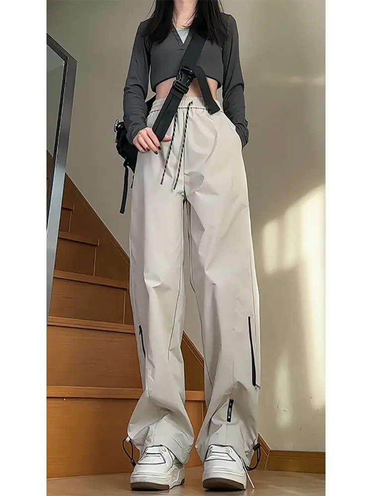 Wide Leg Assault Pants Women's American Loose Straight Tube Slimming Windproof and Waterproof Hiking Casual Workwear Pants 2
