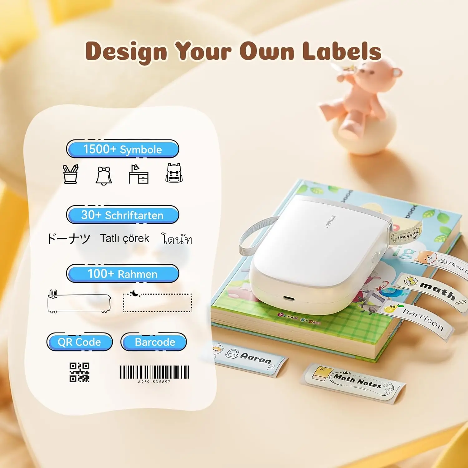 Niimbot D110 D11H 300dpi Mini Portable Printer Mobile Thermal Adhesive Label Maker For Stickers Pocket Labeling Wireless Machine