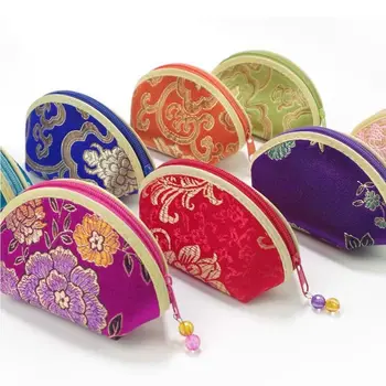 Custodia per collane con ricamo a colori Custodia per gioielli da donna con cerniera in tessuto nuvola di buon auspicio Custodia per gioielli Custodia per gioielli in stile cinese