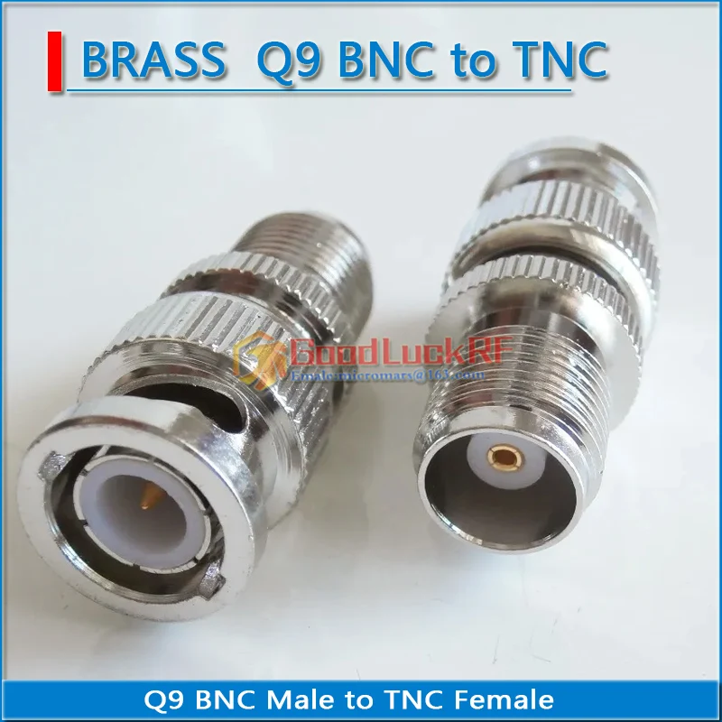 BNC To TNC Connector Socket Brooches Q9 BNC Male to TNC Female Plug Nickel Plated Brass Straight BNC - TNC Coaxial RF Adapters