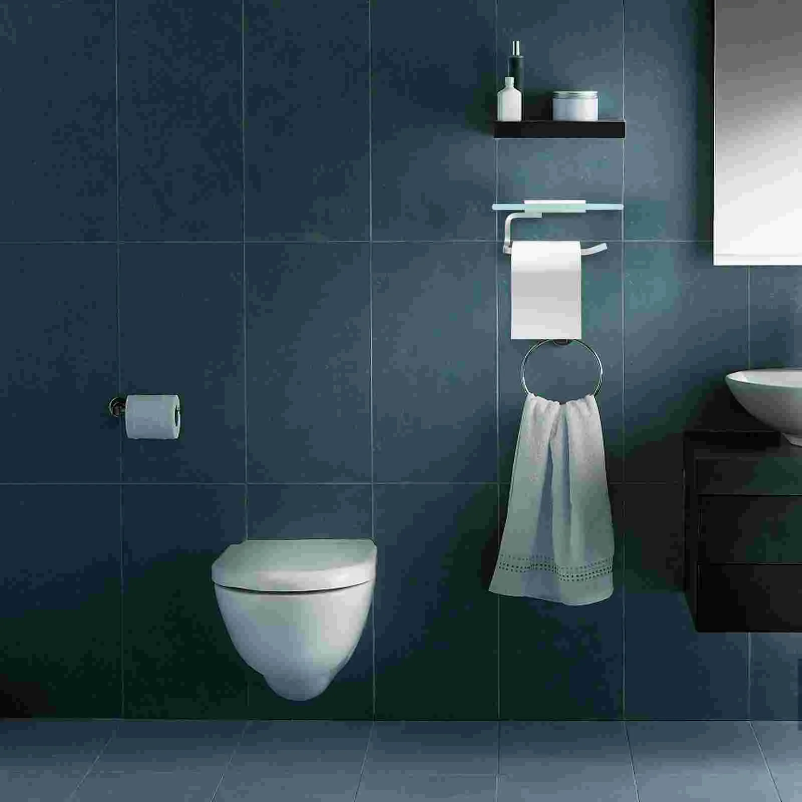 

Mobile Phone Roll Holder Toilet Paper Dispenser Wall Bathroom Rack Shelf Brackets
