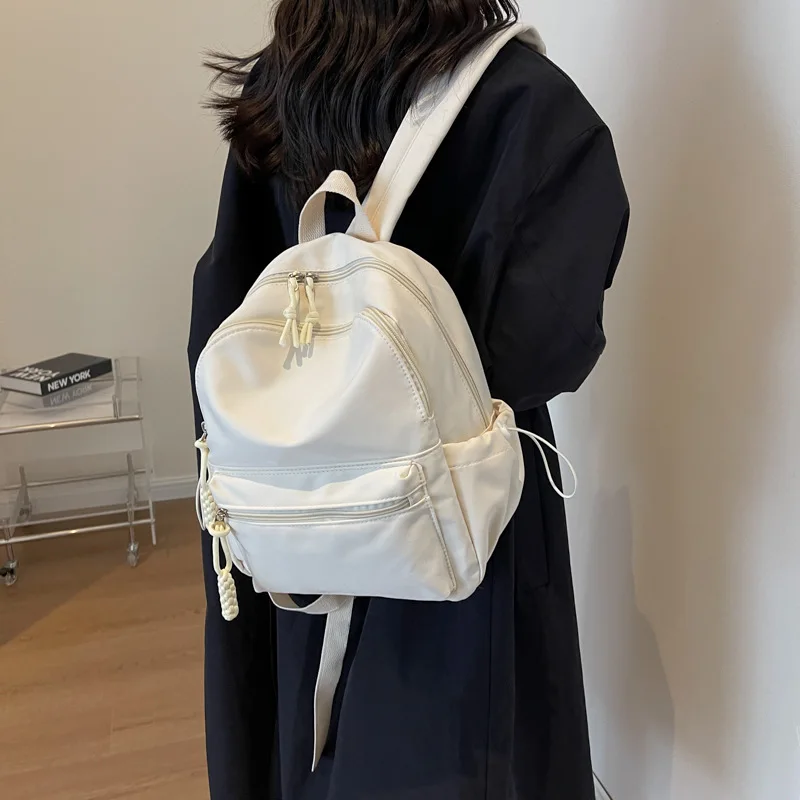 Women's 2024 New Backpack Versatile Fashion Solid Color Backpack Mini Small and Minimalist Mochila