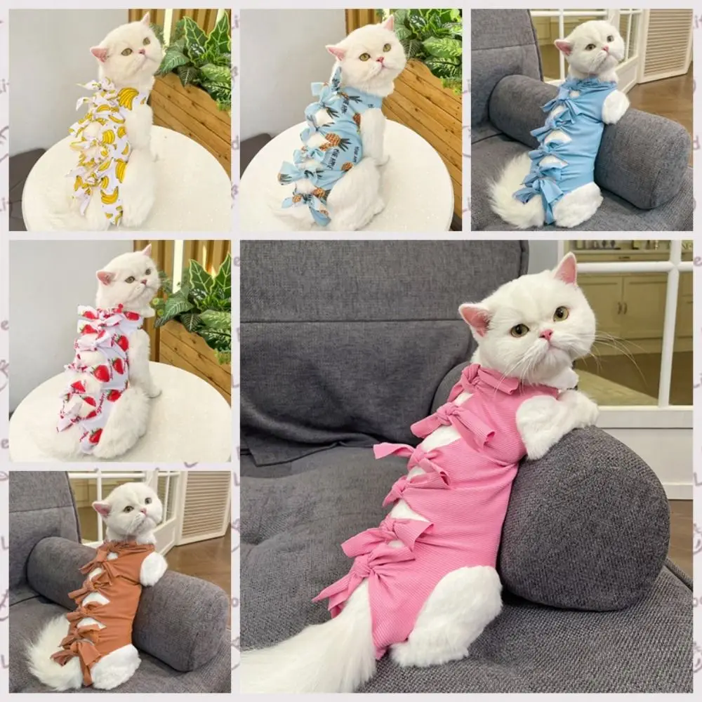 

Anti-Licking Cats Sterilization Clothes Soft Polyester Pet Surgery Suit Breathable Cat Recovery Suit for Dogs Cats